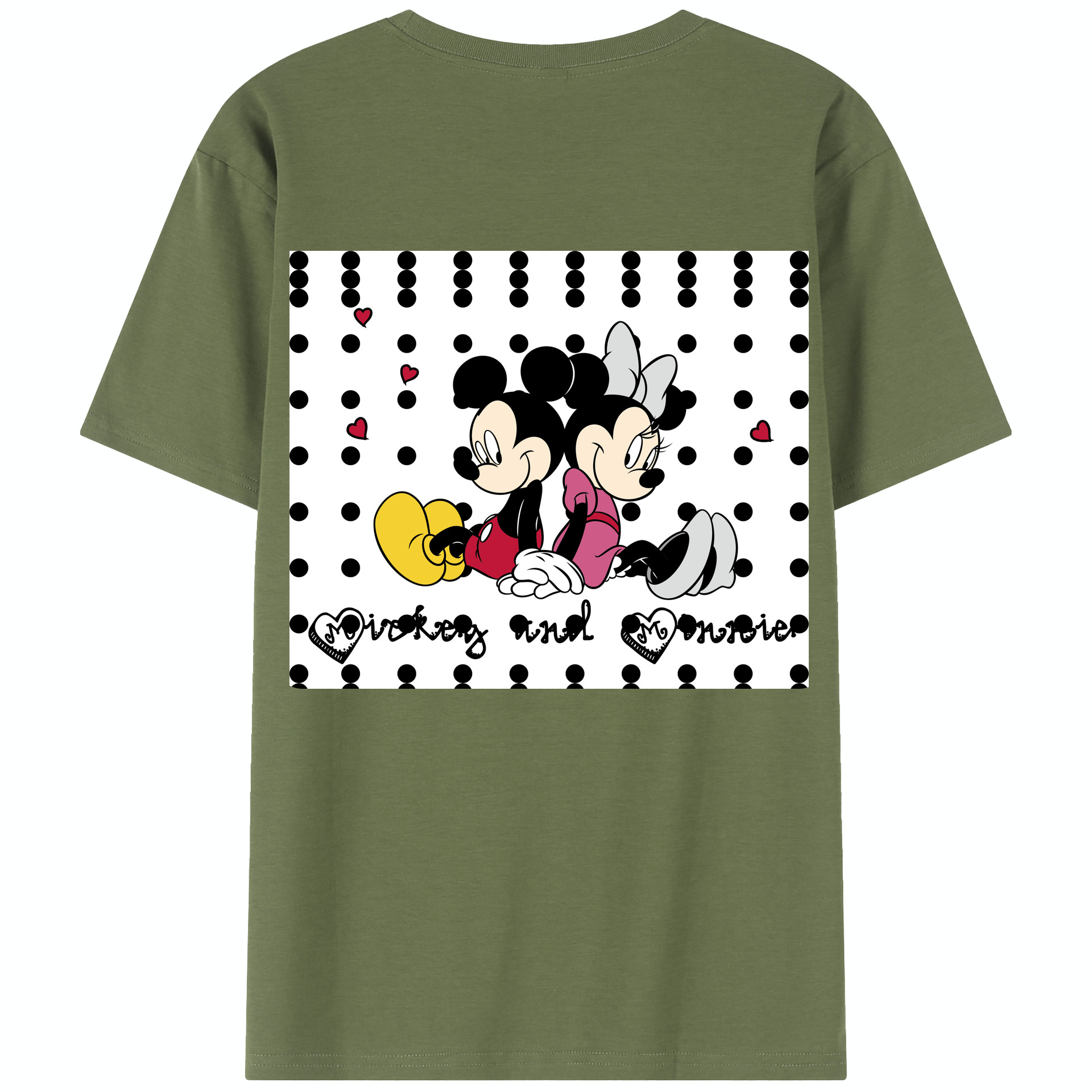 （画像用） ミッキーマウス Mickey Mouse 綿100％半袖Tシャツ（背面プリント）